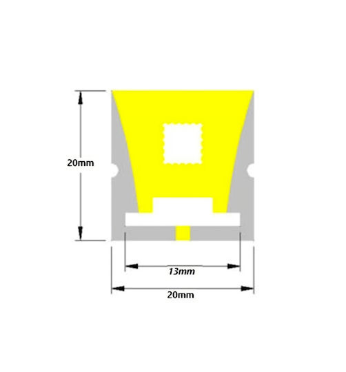 Profil flexibil din silicon 20mm X 20mm