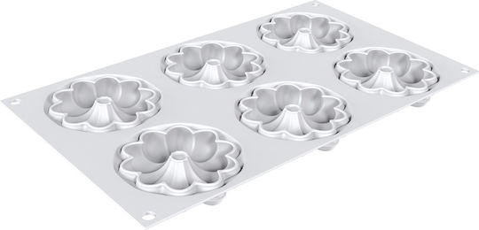Kit 3d Tarte Ring Bloom O80 Mm Set Silicone Mould N.6 O76 5 H 17 Mm + 6 Rings White 25.413.87.0065 Σιλικονη Silikomart