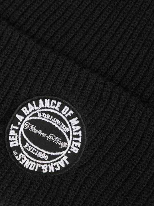 Jack & Jones Beanie Unisex Căciulă Tricotat în culoarea Negru