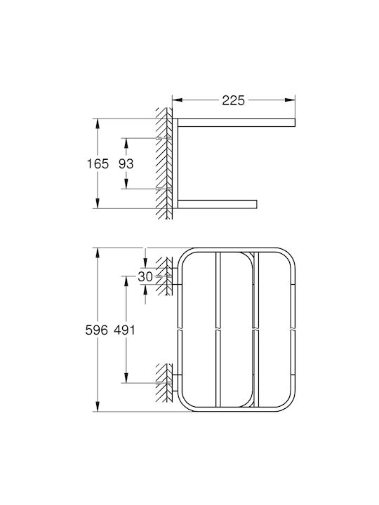 Grohe Selection Wall-Mounted Bathroom Rail with 4 Positions Black