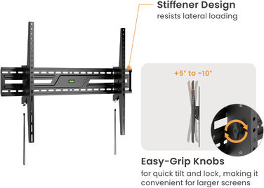 Powertech PT-1368 Wandhalterung für Fernseher bis 100" und 75kg Silber