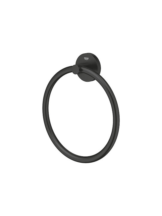 Grohe Essentials Single Wall-Mounted Bathroom Ring Black