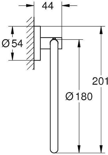 Grohe Essentials Κρίκος Μπάνιου Μονός με Βίδες Μαύρος