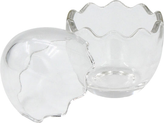 Decorative Glass Egg Ø8x11 cm Transparent Keskor 72617