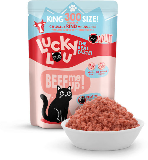 Lucky Lou Lifestage Υγρή Τροφή για Ενήλικες Γάτες σε Φακελάκι με Πουλερικά και Βοδινό 300gr