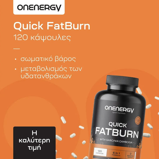 OnEnergy Quick FatBurn 125mg Supplement for Weight Loss 120 Capsules