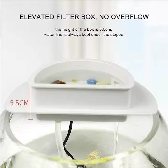 Oxygenator Filter for Glass or Plastic Aquariums M13.5xW9.5xH5.5cm Without Extension 14-23cm
