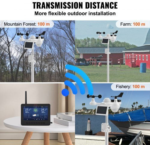 Vevor TYN70TFTWIFI71ZZTV2 Ασύρματος Μετεωρολογικός Σταθμός Ψηφιακός Επιτραπέζιος