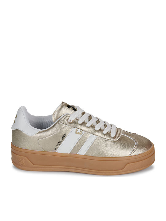 Damen Flatforms Sneakers Gold