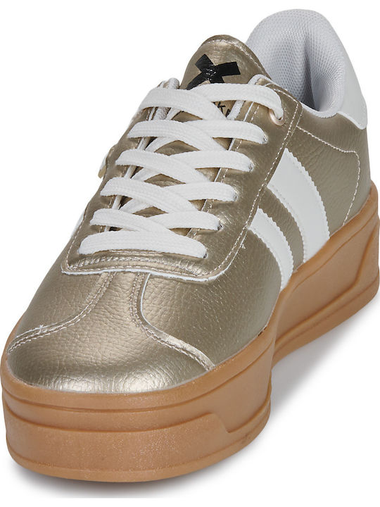 Damen Flatforms Sneakers Gold