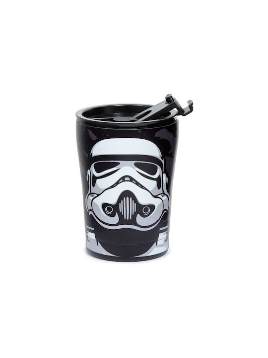 Puckator Stormtrooper Κούπα Μεταλλική με Καπάκι Μαύρη 300ml