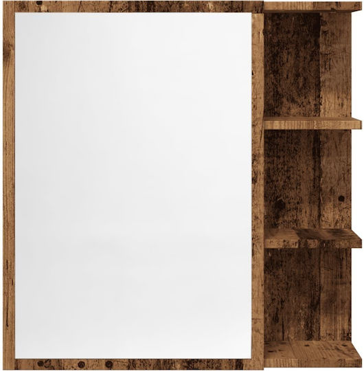 vidaXL Καθρέπτης Μπάνιου με Ντουλάπι 62.5x20.5cm Καφέ