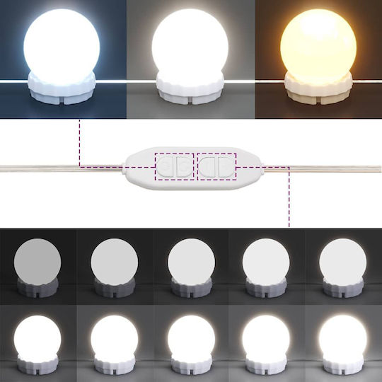 vidaXL Oglindă de Baie Lumini LED din Plastic cu Dulap 70x16.5cm Maro
