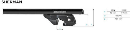 Bare transversale Menabo Sherman Black XL pentru acoperiș Peugeot 1007 2005-2010