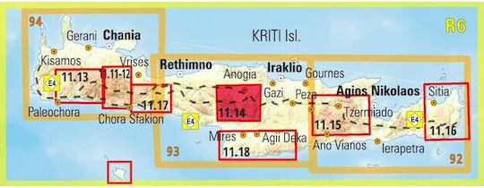Ψηλορείτης (Όρος Ίδη), Πεζοπορικός χάρτης