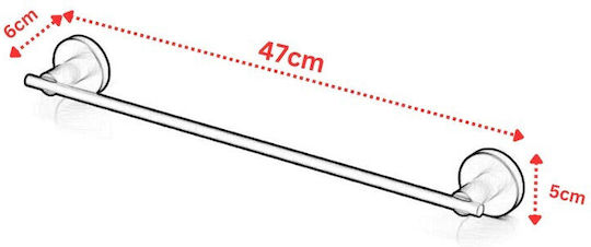 Tekno-Tel MG460 Schiene Badezimmer Einzel Wandmontage Schrauben ​47x5cm Schwarz