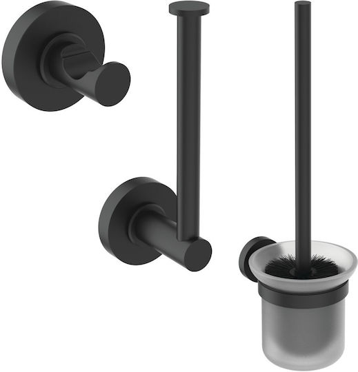 Ideal Standard Iom Άγκιστρο Μπάνιου Μονό με Βίδες Μαύρο