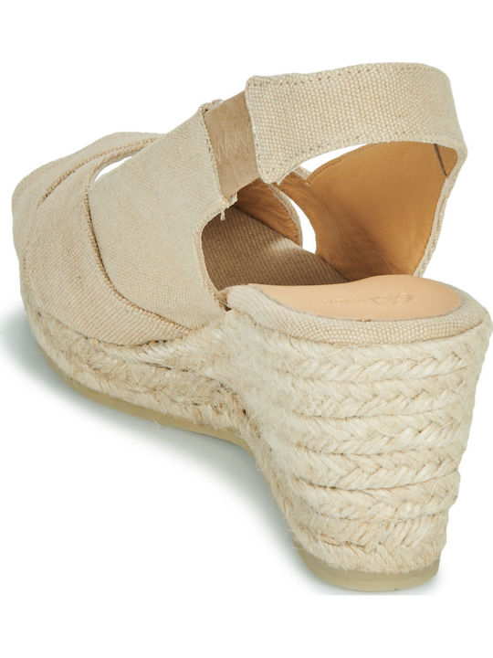 Damenplattformen Beige