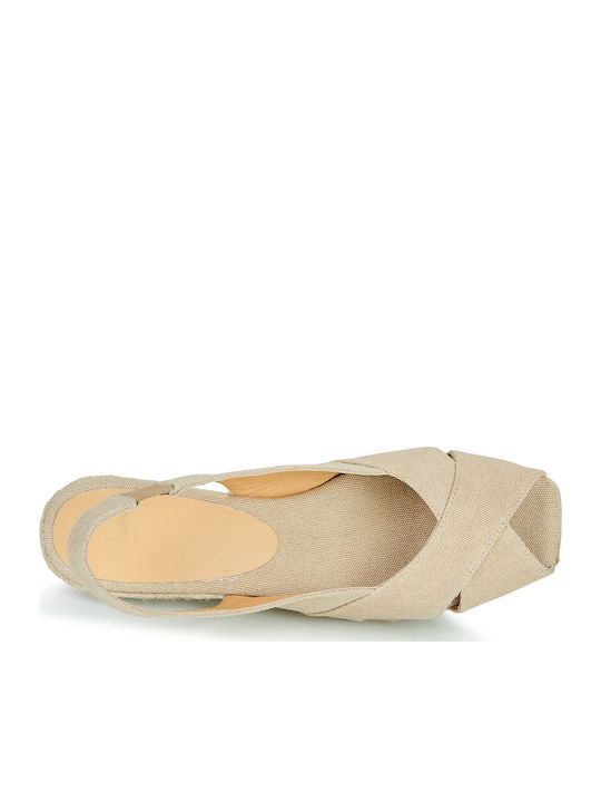 Damenplattformen Beige