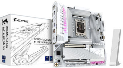 Gigabyte B860M Aorus Elite WIFI6E Ice Motherboard Micro ATX με Intel 1851 Socket