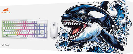 Baracuda Baracuda Orca Σετ Gaming Πληκτρολόγιο με Φωτιζόμενα πλήκτρα & Ποντίκι (Αγγλικό US) Λευκό