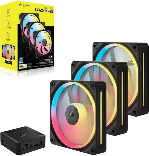 Corsair ICUE Link LX120-R Reverse Blade Case Fans (2400rpm / 70cfm) with RGB Lighting 3pcs