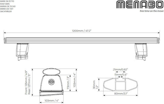 Bare transversale dedicate Menabo Oe din aluminiu pentru Toyota Corolla Cross Xg10 Model 2020+