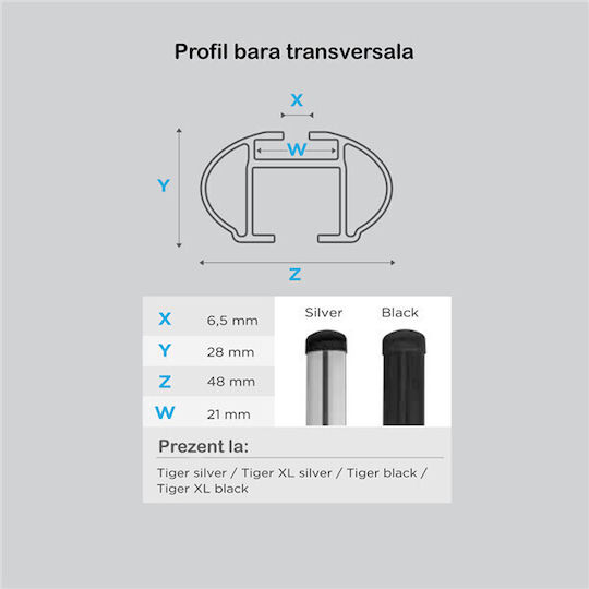 Bare transversale Menabo Tiger Silver Toyota Auris Corolla E180 Touring Sports 2013-2015