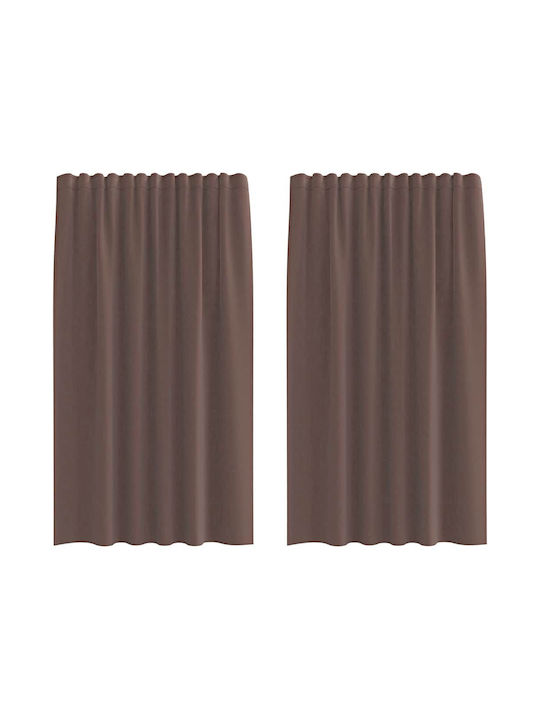 vidaXL Curtain Window with Pencil Pleat Brown 140x175cm