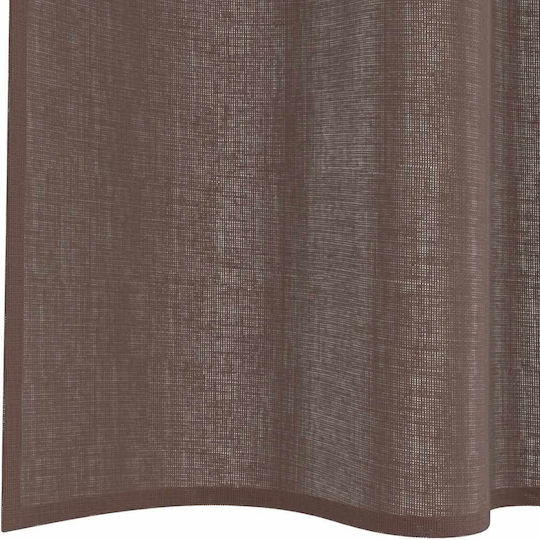 vidaXL Set Vorhänge Fenster mit Obere Registerkarte Voile Braune 140x175cm