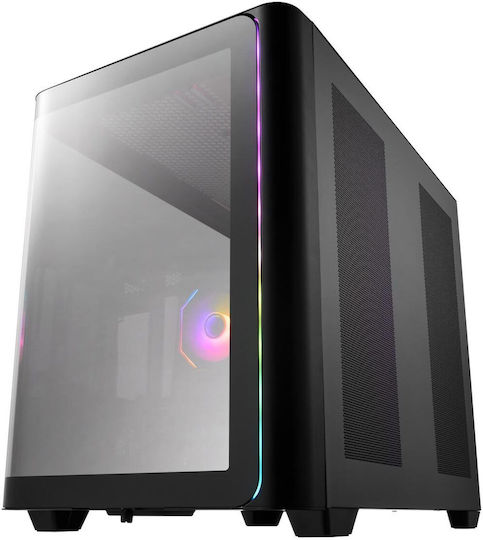 FSP/Fortron M580 Gaming Midi Tower Κουτί Υπολογιστή με Πλαϊνό Παράθυρο και RGB Φωτισμό Μαύρο