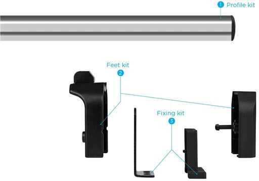 Bare transversale Ford Transit VIII Connect model 2013+ L2 aluminiu Menabo Professional