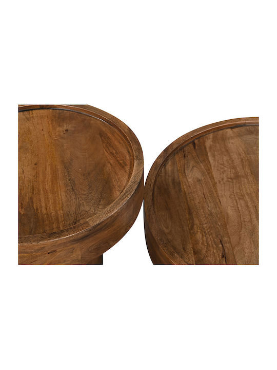 Round Coffee Table Dubai from Solid Wood Walnut L70xW70xH40cm.