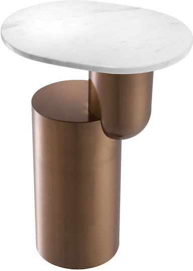 Masă Laterală Rotundă Tore Metalică Bronz M45xL35xH62cm