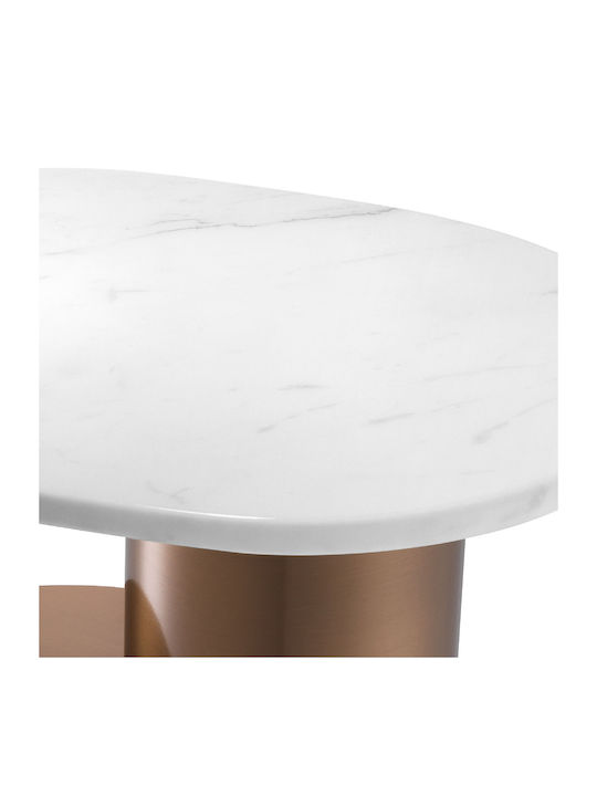 Masă Laterală Rotundă Tore Metalică Bronz M45xL35xH62cm