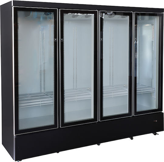 Frigus Frigider comercial cu cameră cu 4 Cu geamuri uși L245xA68.5xÎ212cm