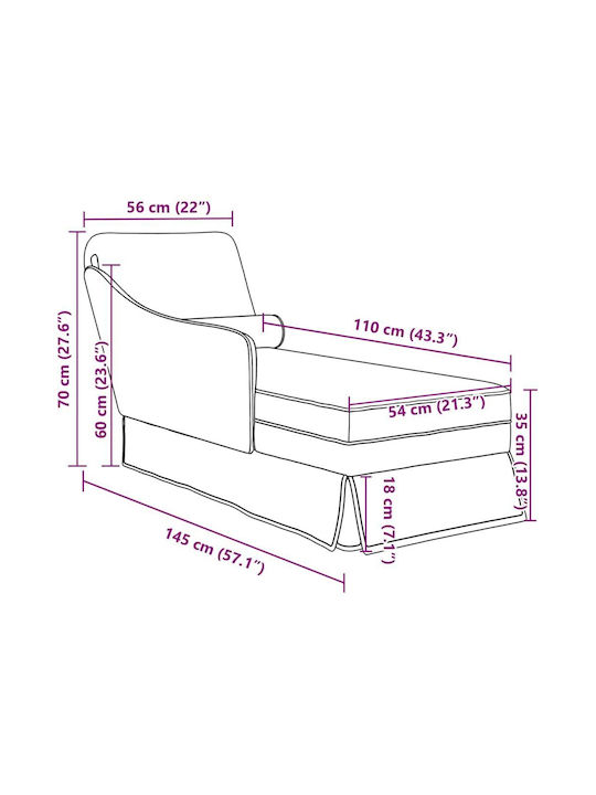 Recliner Tesatura Bej L145xW56xH70cm