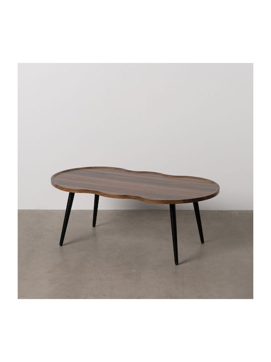 Oval Coffee Table Wooden Brown Black L100xW60xH38cm.