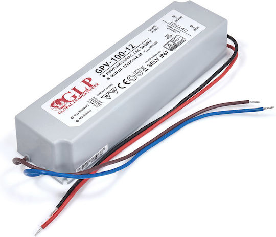 MPL LED Захранване Водоустойчиво IP67 Мощност 100W с Изходно Напрежение 12V