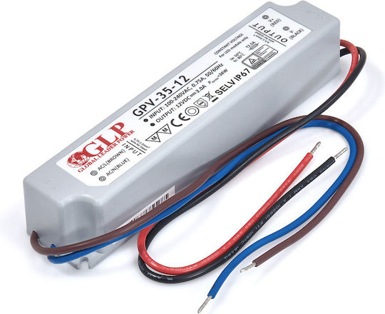 Premium Lux 2 LED Power Supply Waterproof IP67 Power 36W with Output Voltage 12V