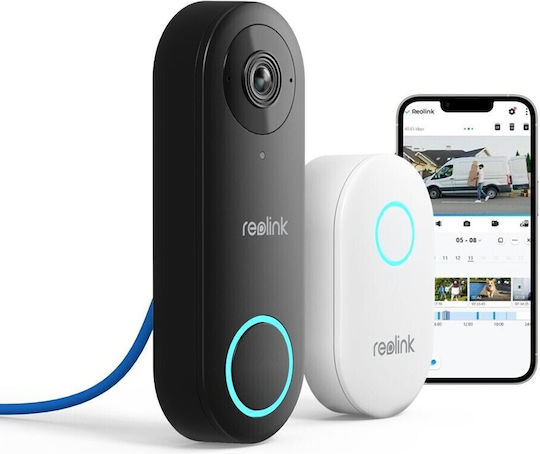 Reolink D340P Κουδούνι Πόρτας Συμβατό με Alexa Μαύρο