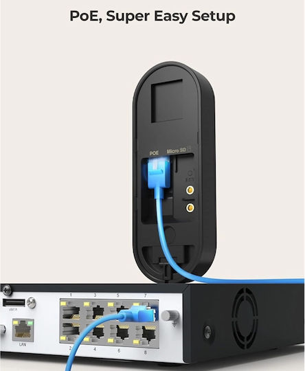 Reolink D340P Κουδούνι Πόρτας Συμβατό με Alexa Μαύρο