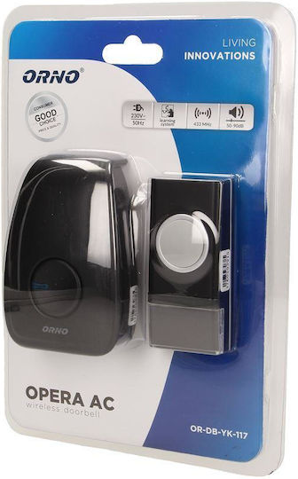 Orno Wireless Doorbell Black