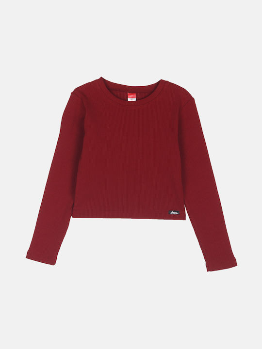 Joyce Children's Crop Top Long Sleeve Bordeaux