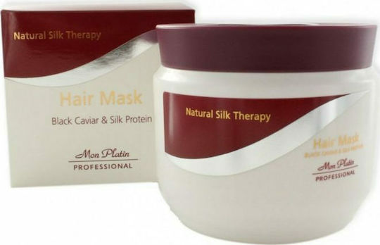 Mon Platin Black Caviar & Silk Protein Hair Mask for Shine with Keratin 500ml