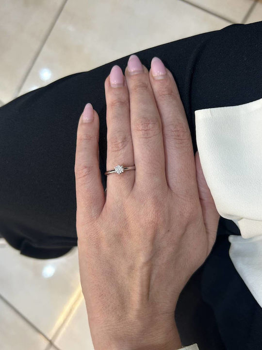 Mar & Co Diamonds Einzelner Steinring aus Weißgold 18K Mar & Co Diamonds Einzelner Steinring aus Weißgold 18K