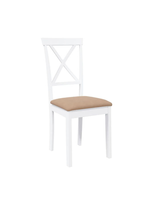 Dining Room Wooden Chair White 42.5x53.5x94cm 2pcs