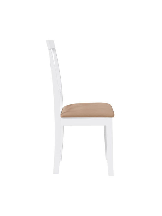 Dining Room Wooden Chair White 42.5x53.5x94cm 2pcs