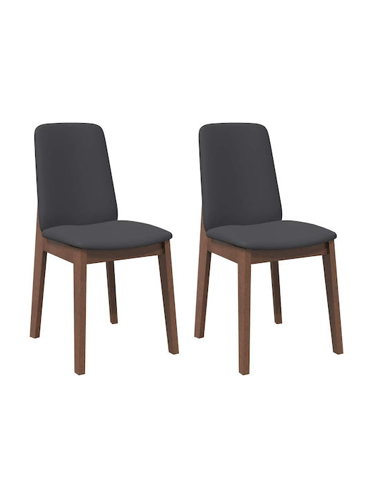 Dining Room Wooden Chair Coffee 43x56x86.5cm 2pcs