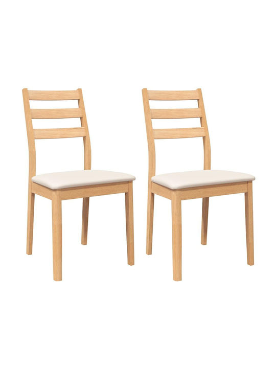 Dining Room Wooden Chair Coffee 48.5x49x90cm 2pcs